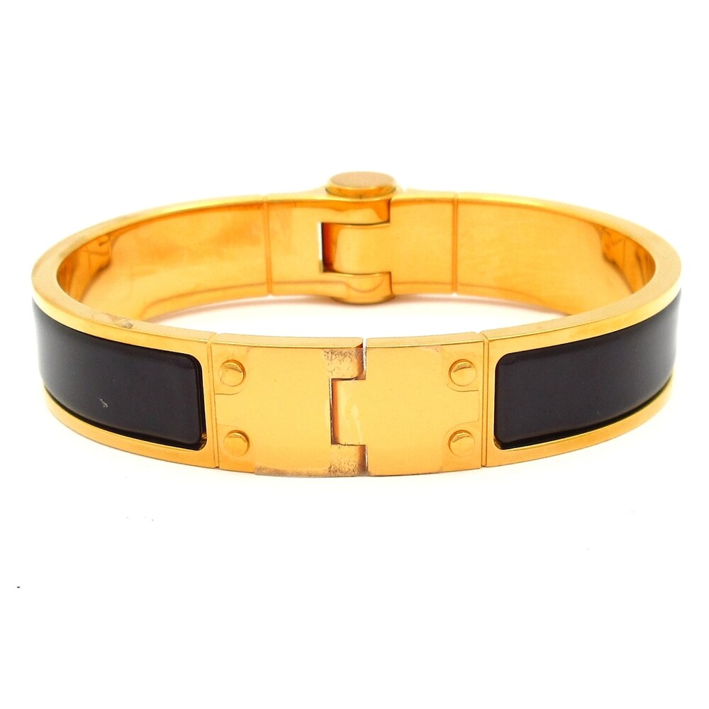Hermès Charniere Bangle Gold Black - Picture 3 of 6